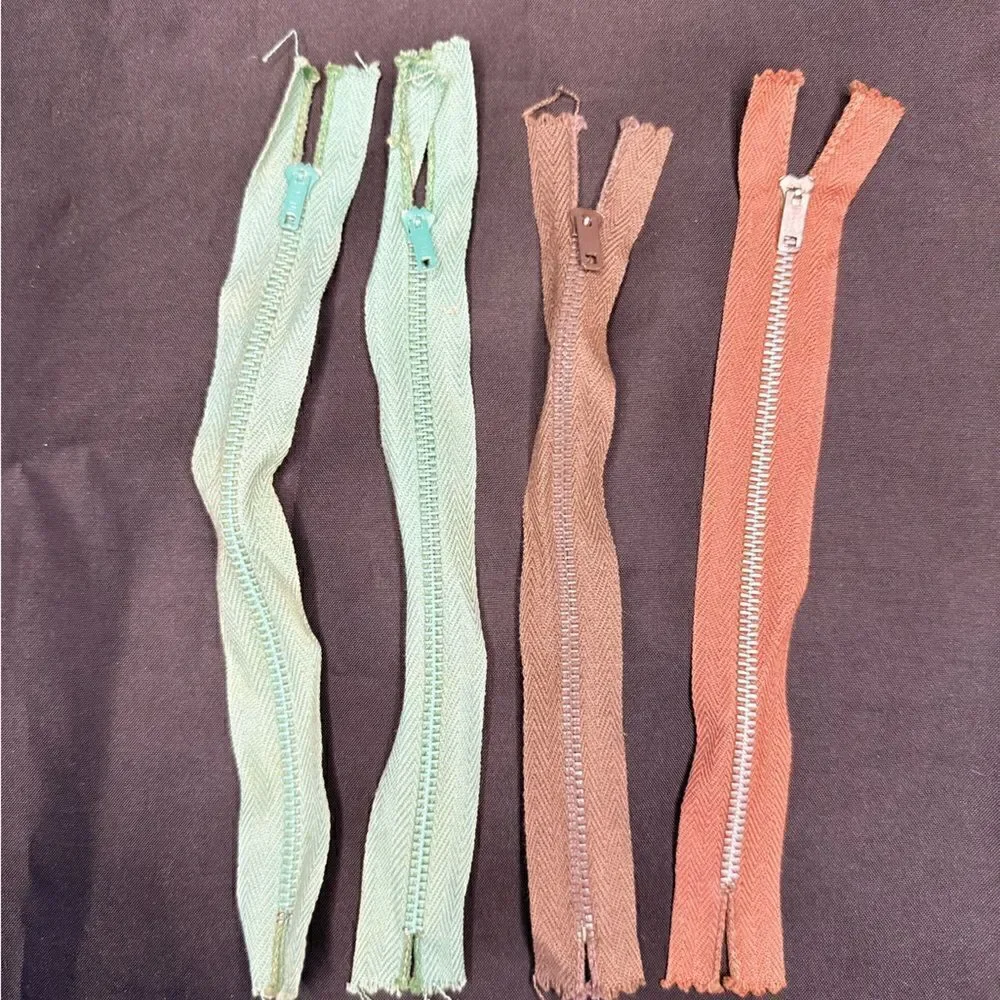 Vintage Selection of various colored Zips for Dressmaking/Tayloring